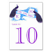 Blauw Pauw Trouwtafel Tafelnummer (Voorkant)