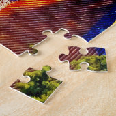 Blauw paviljoen dak | Verboden Stad Legpuzzel (Zijkant)
