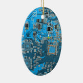 Blauw PCB-printplaatontwerp voor IT-professionals Keramisch Ornament (Rechts)