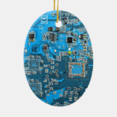 Blauw PCB-printplaatontwerp voor IT-professionals Keramisch Ornament (Achterkant)