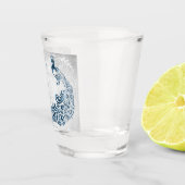 Blauw Peacock Gepersonaliseerd Schuimglas Shot Glas (Rechts)