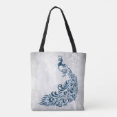 Blauw Peacock Leaf Vine Bridesmaid Tas (Achterkant)