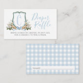 Blauw Pelikaan Jongen Baby shower Luier Raffle Informatiekaartje (Voorkant / Achterkant)