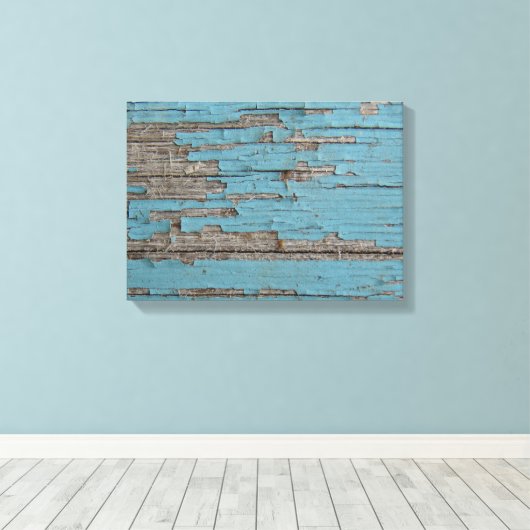 Blauw peling canvas afdruk (Insitu (Houten vloer))