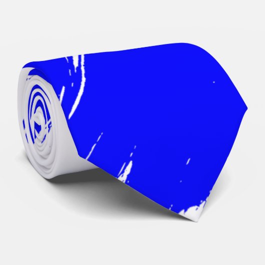 Blauw penseel Modern Witte Achtergrond Stropdas (Opgerold)