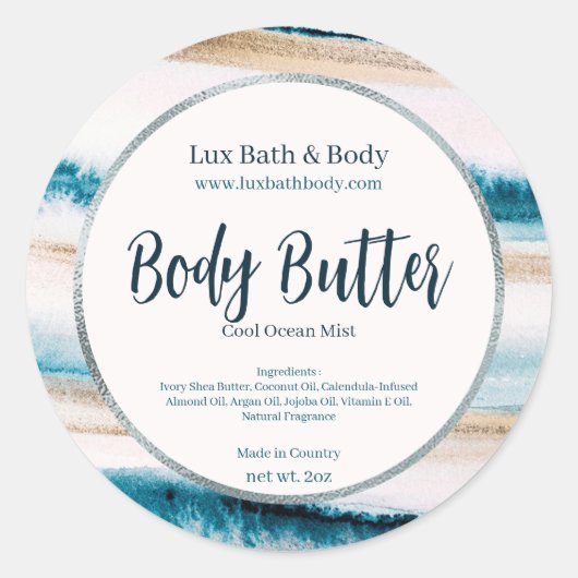 Blauw penseel Neutraal Silver Chic Product Label (Voorkant)