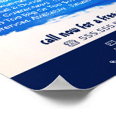 Blauw penseel, schilder en decorator Adverteren Poster (Hoek)