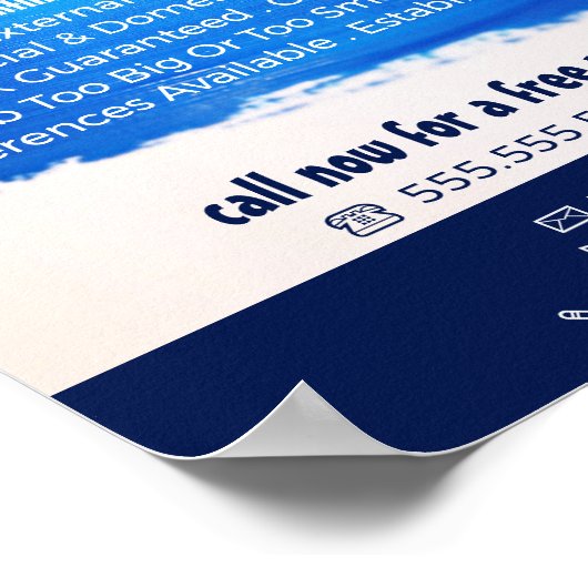 Blauw penseel, schilder en decorator Adverteren Poster (Hoek)