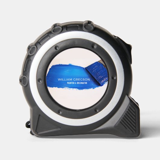 Blauw penseel, schilder en decorator rolmaat (Voorkant)