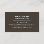 Blauw penseel, schilder en decorator visitekaartje (Achterkant)