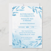 Blauw Pensioen Feest Viering Kaart (Voorkant)