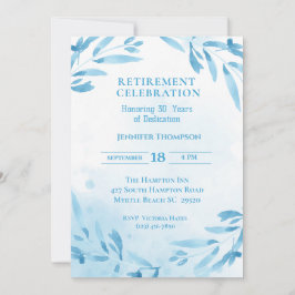 Blauw Pensioen Feest Viering Kaart