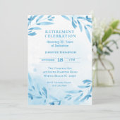 Blauw Pensioen Feest Viering Kaart (Staand voorkant)