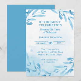 Blauw Pensioen Feest Viering Kaart