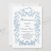  Blauw Pensioen Partij Sjabloon Kaart (Voorkant)