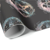 Blauw Pentagram Witchcraft Zwart Halloween Cadeaupapier (Rol Hoek)