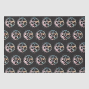 Blauw Pentagram Witchcraft Zwart Halloween Tissuepapier