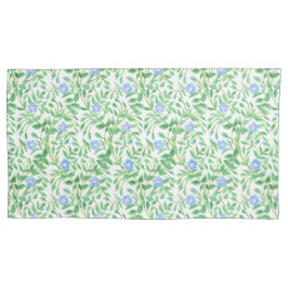 Blauw periwinkle Floral Pattern op White Kussensloop