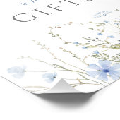 Blauw Periwinkle Wildflower Bruiloft Kaart Cadeaub Foto Afdruk (Hoek)