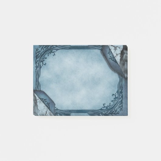 Blauw perkament gotisch post-it® notes (Voorkant)