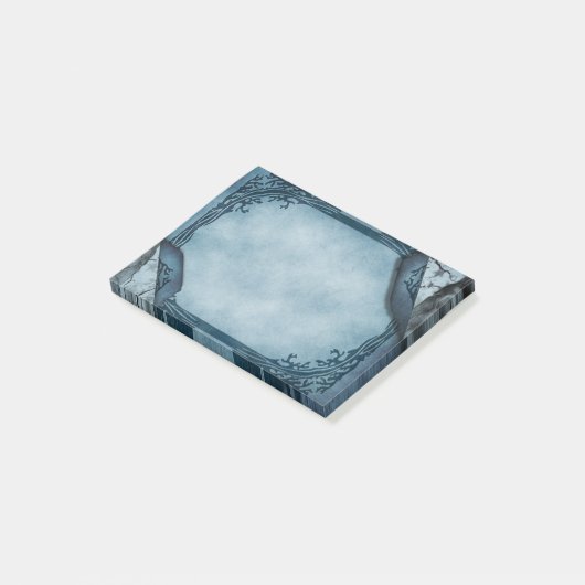 Blauw perkament gotisch post-it® notes (Schuin)