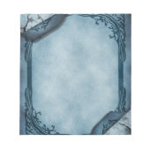 Blauw perkament gotische briefhoofd notitieblok (Voorkant)