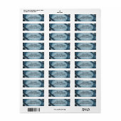Blauw perkament Scroll Gothic Retouradres Etiket (Full Sheet)