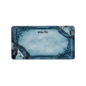 Blauw Perkament Scroll Gothic Verzendlabel Etiket (Voorkant)
