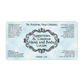 Blauw perkament vintage frame cosmetisch label (Voorkant)