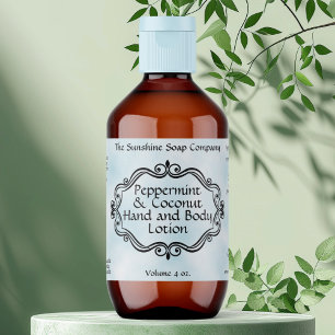 Blauw perkament vintage frame cosmetisch label