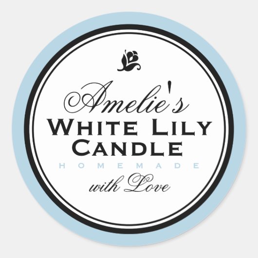 BLAUW | PERSONALISEERDE ZEEP EN KANDLE STICKER (Voorkant)
