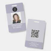 Blauw Personeelsfoto Badge Bedrijfsbarcode (Voor- en achterkant)