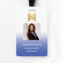 Blauw personeelsfoto ID bedrijfsbeveiliging Badge