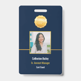 Blauw Personeelsfoto ID Bedrijfsbeveiligingsbadge Badge