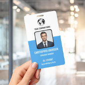 Blauw Personeelsfoto ID-beveiliging Badge