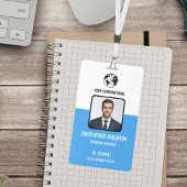 Blauw Personeelsfoto ID-beveiliging Badge