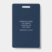 Blauw Personeelsfoto ID Logo Badge (Achterkant)