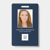 Blauw Personeelsfoto ID Logo Badge (Voorzijde)