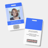 Blauw, Personeelsfoto, Logo, Streepjescode, Naam, Badge (Voor- en achterkant)