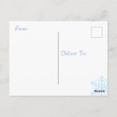  blauw Persoonlijk Snowflake Fotokerst Briefkaart (Achterkant)