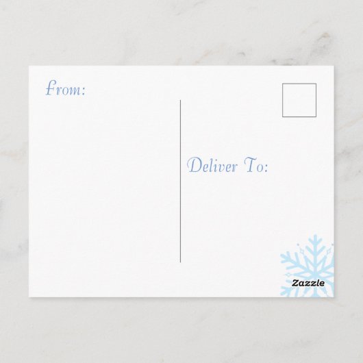  blauw Persoonlijk Snowflake Fotokerst Briefkaart (Achterkant)