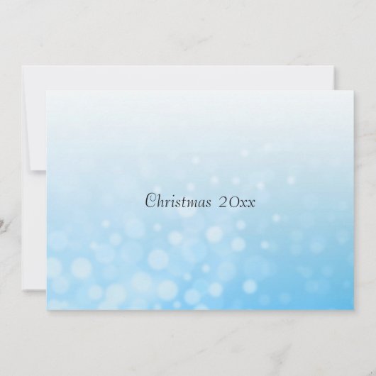  blauw Persoonlijk Snowflake Fotokerst Kaart (Achterkant)