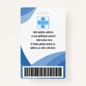 blauw persoonlijk ziekenhuis of klinisch personeel badge (Achterkant)