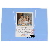 Blauw persoonlijke foto en Moederdag Groot Cadeauzakje (Achterkant)