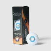 Blauw Persoonlijke Golfbal (3) HAMbWG Golfballen (Verpakking)