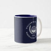 Blauw Persoonlijke Golfclubnaam Tweekleurige Koffiemok (Voorkant rechts)
