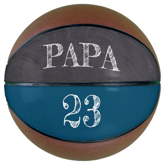 Blauw persoonlijke PAPA Ball Player-fevegetal pa Basketbal (Voorkant)