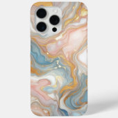 Blauw Perzik Blush Roze Goud Marmer Kunstpatroon Case-Mate iPhone Case (Achterkant)