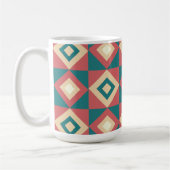 Blauw Perzik Diamant Geometrisch Koffiemok (Links)