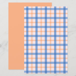 Blauw & Perzik Gingham Omkeerbaar Scrapbook Patroo